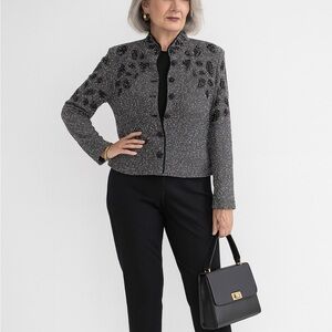 St. John Collection Tweed Leaf Blazer